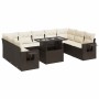 Set of 10 garden sofas and cushions synthetic rattan brown by , Garden sets - Ref: Foro24-3326544, Price: 726,81 €, Discount: %