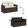 Set of 10 garden sofas and cushions synthetic rattan brown by , Garden sets - Ref: Foro24-3326544, Price: 726,81 €, Discount: %