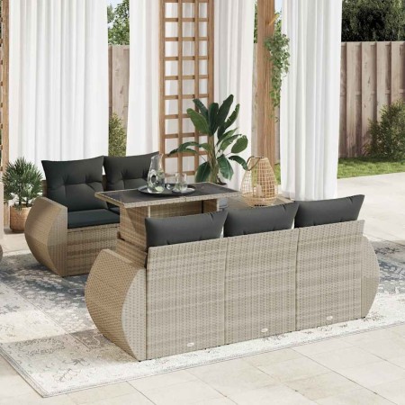 Set de sofás de jardín 6 pzas y cojines ratán sintético gris von , Gartensets - Ref: Foro24-3326573, Preis: 564,63 €, Rabatt: %