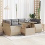 Set of 7-piece garden sofas and cushions synthetic rattan beige by , Garden sets - Ref: Foro24-3326590, Price: 568,62 €, Disc...