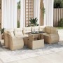 Set aus Gartensofas und Kissen 8-teilig synthetisches Rattan beige | Foro24|Onlineshop| Casa, Jardín y Más Foro24.es