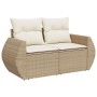 Set aus Gartensofas und Kissen 8-teilig synthetisches Rattan beige | Foro24|Onlineshop| Casa, Jardín y Más Foro24.es