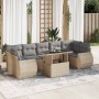 Set of garden sofas and cushions 8 pieces synthetic rattan beige | Foro24|Onlineshop| Casa, Jardín y Más Foro24.es