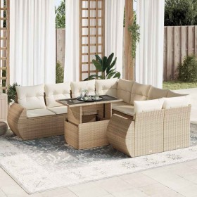 Set de sofás de jardín con cojines 9 pzas ratán sintético beige de , Conjuntos de jardín - Ref: Foro24-3326609, Precio: 906,5...