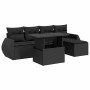 Set aus 6-teiligen Gartensofas und Kissen Kunstrattan schwarz | Foro24|Onlineshop| Casa, Jardín y Más Foro24.es