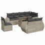 9-teiliges Gartenmöbel-Set und Kissen synthetisches Rattan hellgrau von , Gartensets - Ref: Foro24-3326663, Preis: 779,02 €, ...