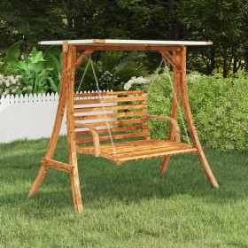 Swing structure and cream-colored roof made of curved teak wood. by vidaXL, Porch Swing Accessories - Ref: Foro24-313935, Pri...