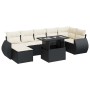 Set aus Gartensofas und Kissen 8-teilig synthetisches Rattan schwarz | Foro24|Onlineshop| Casa, Jardín y Más Foro24.es