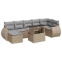 Set aus Gartensofas und Kissen 8-teilig synthetisches Rattan beige | Foro24|Onlineshop| Casa, Jardín y Más Foro24.es