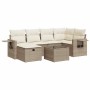 Set aus 7-teiligen Gartensofas und Kissen, synthetisches Rattan, beige | Foro24|Onlineshop| Casa, Jardín y Más Foro24.es