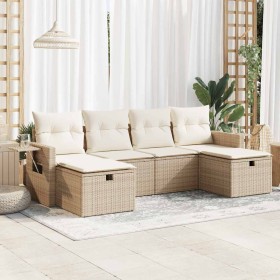 Set Gartensofas mit Kissen 6 Stück synthetisches Rattan beige von , Gartensets - Ref: Foro24-3325524, Preis: 490,78 €, Rabatt: %