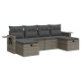 Set of 6 garden furniture and cushions synthetic rattan gray | Foro24|Onlineshop| Casa, Jardín y Más Foro24.es