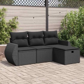 Set mit 4 Gartensofas mit Kissen Kunstrattan