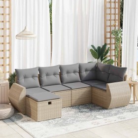 Set Gartensofas mit Kissen 6 Stück synthetisches