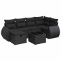 Set mit 7 Gartensofas mit Kissen Kunstrattan schwarz | Foro24|Onlineshop| Casa, Jardín y Más Foro24.es