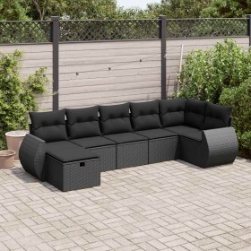 Set mit 7 Gartensofas mit Kissen Kunstrattan