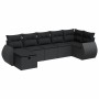 Set mit 7 Gartensofas mit Kissen Kunstrattan schwarz | Foro24|Onlineshop| Casa, Jardín y Más Foro24.es