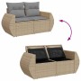 Set of garden sofas and cushions 8 pieces synthetic rattan beige | Foro24|Onlineshop| Casa, Jardín y Más Foro24.es