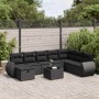 Set de sofás de jardín con cojines 9 pzas ratán sintético negro | Foro24|Onlineshop| Casa, Jardín y Más Foro24.es