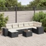 Set aus Gartensofas und Kissen 8-teilig synthetisches Rattan schwarz | Foro24|Onlineshop| Casa, Jardín y Más Foro24.es