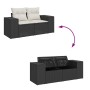 Set of garden sofas and cushions 8 pieces synthetic rattan black | Foro24|Onlineshop| Casa, Jardín y Más Foro24.es