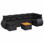 Set of garden sofas and cushions 8 pieces synthetic rattan black | Foro24|Onlineshop| Casa, Jardín y Más Foro24.es