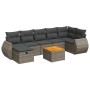 Set aus Gartensofas und Kissen 8-teilig synthetisches Rattangrau | Foro24|Onlineshop| Casa, Jardín y Más Foro24.es