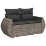 Set aus Gartensofas und Kissen 8-teilig synthetisches Rattangrau | Foro24|Onlineshop| Casa, Jardín y Más Foro24.es