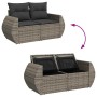 Set aus Gartensofas und Kissen 8-teilig synthetisches Rattangrau | Foro24|Onlineshop| Casa, Jardín y Más Foro24.es