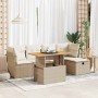 Set sofás jardín y cojines 6 pzas ratán sintético acacia beige | Foro24|Onlineshop| Casa, Jardín y Más Foro24.es