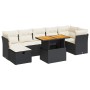 Set garden sofas and cushions 8 pcs synthetic rattan acacia black | Foro24|Onlineshop| Casa, Jardín y Más Foro24.es