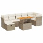 Set garden sofas and cushions 8 pcs synthetic rattan acacia beige | Foro24|Onlineshop| Casa, Jardín y Más Foro24.es