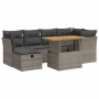 Set garden sofas and cushions 7 pcs synthetic rattan acacia gray | Foro24|Onlineshop| Casa, Jardín y Más Foro24.es