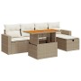 Set garden sofas and cushions 6 pcs synthetic rattan acacia beige | Foro24|Onlineshop| Casa, Jardín y Más Foro24.es