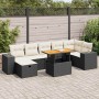 Set garden sofas and cushions 5 pcs synthetic rattan acacia black | Foro24|Onlineshop| Casa, Jardín y Más Foro24.es