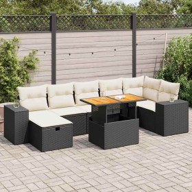 Set garden sofas and cushions 5 pcs synthetic