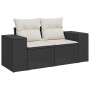 Set garden sofas and cushions 5 pcs synthetic rattan acacia black | Foro24|Onlineshop| Casa, Jardín y Más Foro24.es