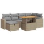 Set garden sofas and cushions 8 pcs synthetic rattan acacia beige | Foro24|Onlineshop| Casa, Jardín y Más Foro24.es