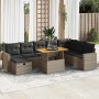 Set Gartensofas und Kissen 9-tlg synthetisches Rattan Akaziengrau | Foro24|Onlineshop| Casa, Jardín y Más Foro24.es