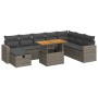 Set garden sofas and cushions 9 pcs synthetic rattan acacia gray | Foro24|Onlineshop| Casa, Jardín y Más Foro24.es