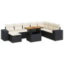 Set garden sofas and cushions 9 pcs synthetic rattan acacia black | Foro24|Onlineshop| Casa, Jardín y Más Foro24.es