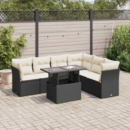 Set mit 7 Gartensofas mit Kissen Kunstrattan schwarz | Foro24|Onlineshop| Casa, Jardín y Más Foro24.es