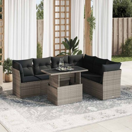 Set of 7 garden sofas with cushions synthetic rattan gray | Foro24|Onlineshop| Casa, Jardín y Más Foro24.es