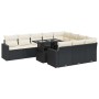 Set mit 11 Stück Gartensofas und Kissen synthetisches Rattan schwarz | Foro24|Onlineshop| Casa, Jardín y Más Foro24.es