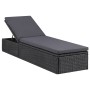 Black and dark gray synthetic rattan sun lounger by vidaXL, Loungers - Ref: Foro24-310148, Price: 189,15 €, Discount: %