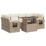 Set aus 7-teiligen Gartensofas und Kissen, synthetisches Rattan, beige | Foro24|Onlineshop| Casa, Jardín y Más Foro24.es