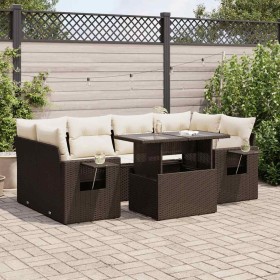 7-teilige Gartensofagarnitur mit braunen PE-Rattankissen von , Gartensets - Ref: Foro24-3326434, Preis: 541,05 €, Rabatt: %