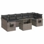 Set aus Gartensofas und Kissen 8-teilig synthetisches Rattangrau | Foro24|Onlineshop| Casa, Jardín y Más Foro24.es