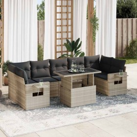 Set of 8 garden sofas and cushions synthetic rattan gray by , Garden sets - Ref: Foro24-3326443, Price: 666,37 €, Discount: %