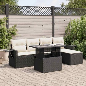 Set aus 6-teiligen Gartensofas und Kissen